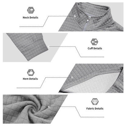 Jacquard-sweatshirt för herr med kvartslång dragkedja