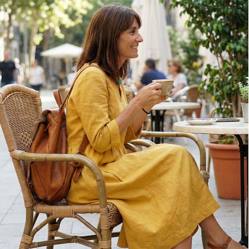 🔥🎁Nyhet 65 % RABATT🔥💖V-ringad och 3/4-ärmad casualklänning med fickor