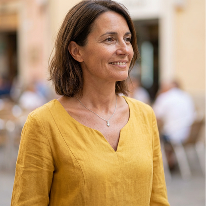 🔥🎁Nyhet 65 % RABATT🔥💖V-ringad och 3/4-ärmad casualklänning med fickor