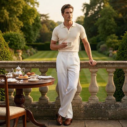 👖 60% RABATT! ✨ Casual Plisserade Byxor med Vida Ben för Herr – Bekväm Passform, Modern Stil & Mångsidig Användning 🏠