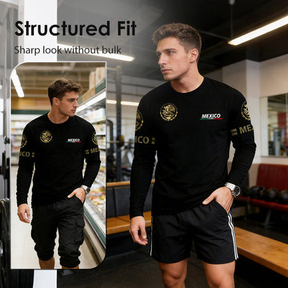 Långärmad T-shirt med rund hals för herr