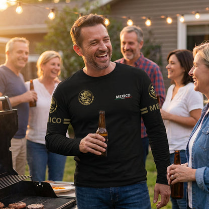 Långärmad T-shirt med rund hals för herr