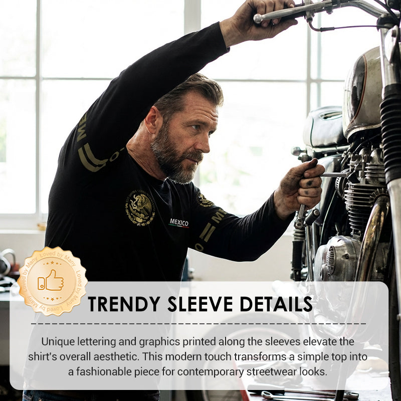 Långärmad T-shirt med rund hals för herr