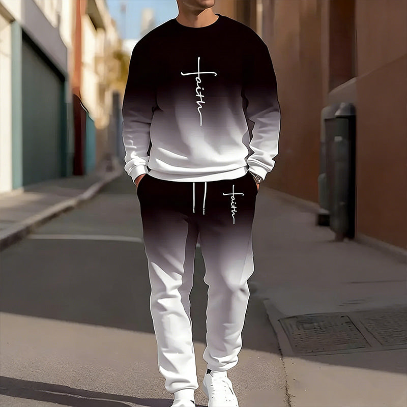 Herrträningsset med rund halsringning och tonade färger