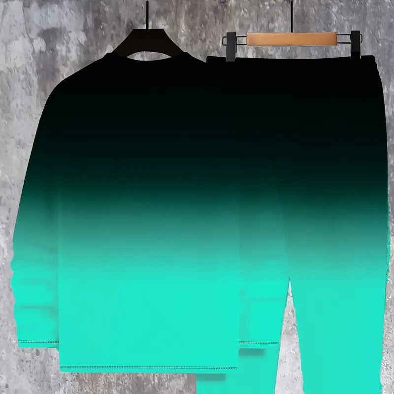 Herrträningsset med rund halsringning och tonade färger