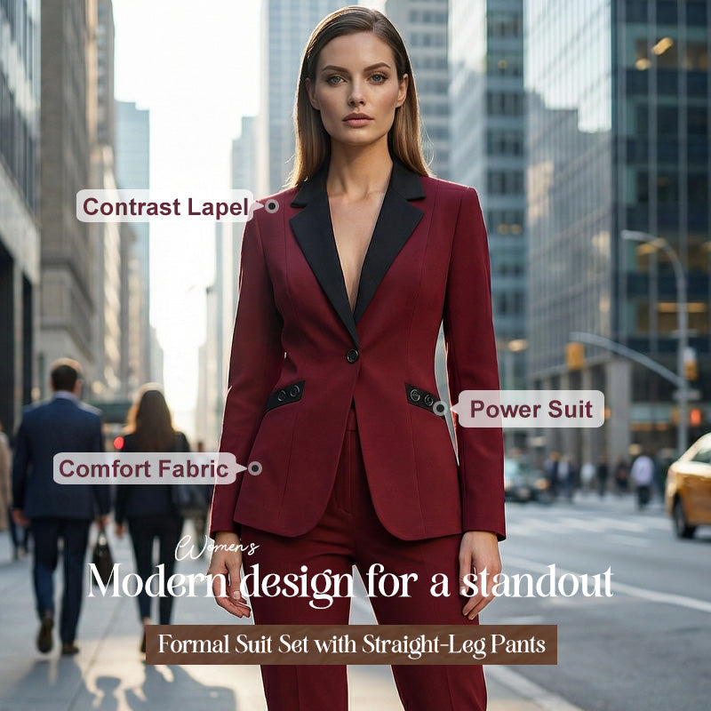 Modernt formellt kostymset med raka byxor