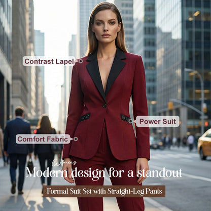 Modernt formellt kostymset med raka byxor