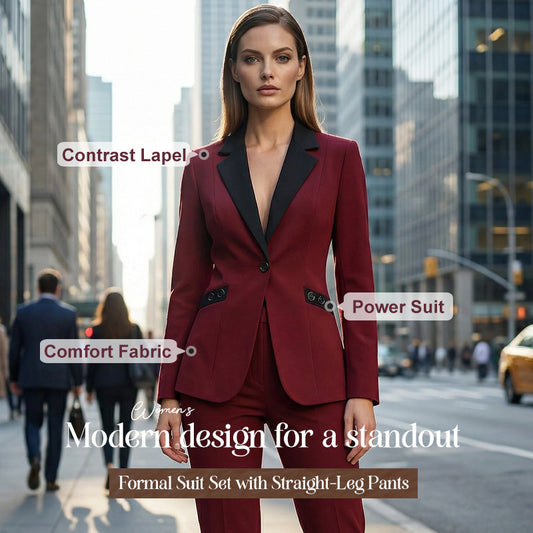 Modernt formellt kostymset med raka byxor