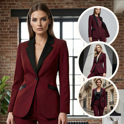 Modernt formellt kostymset med raka byxor