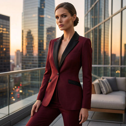 Modernt formellt kostymset med raka byxor