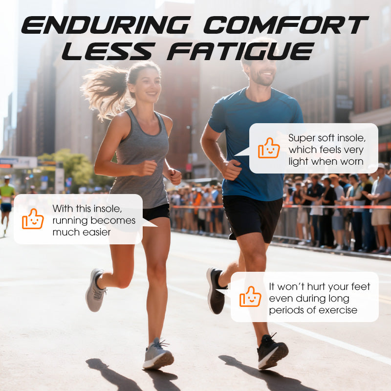 Sportinlägg med stötdämpning och fotvalvsstöd