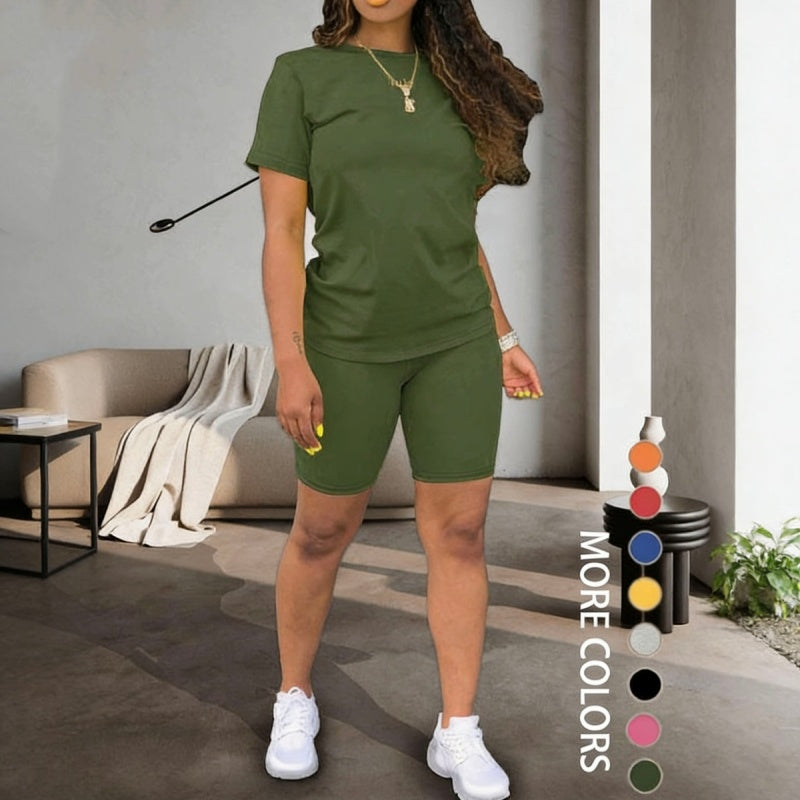 🔥🎁Nyhet 55 % RABATT🔥2-delat set med sporttop och shorts för damer