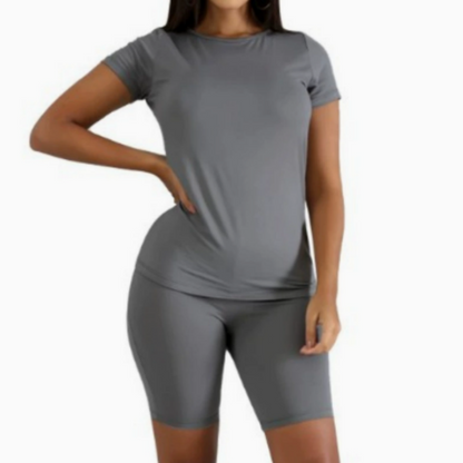 🔥🎁Nyhet 55 % RABATT🔥2-delat set med sporttop och shorts för damer