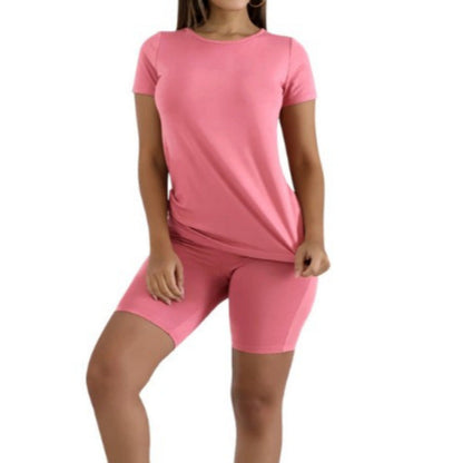 🔥🎁Nyhet 55 % RABATT🔥2-delat set med sporttop och shorts för damer