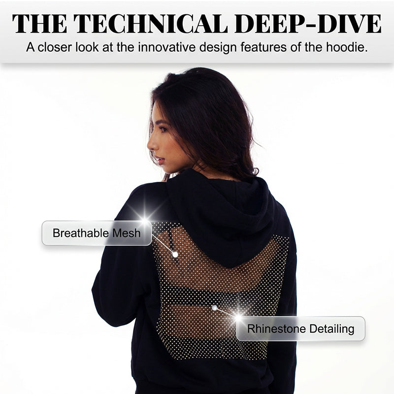 Oversized hoodie för damer med unik meshryg