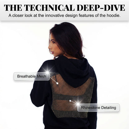 Oversized hoodie för damer med unik meshryg