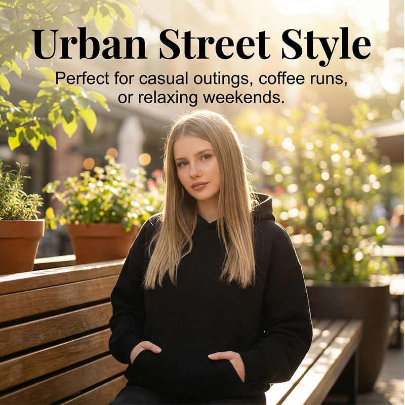 Oversized hoodie för damer med unik meshryg