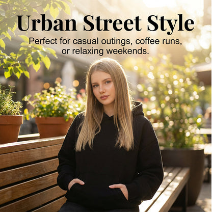 Oversized hoodie för damer med unik meshryg