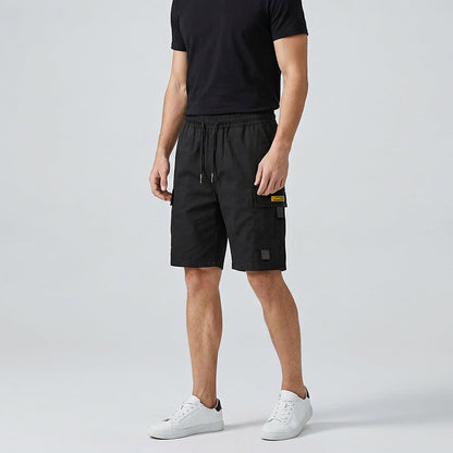 Männs casual cargoshorts med dragsko i midjan