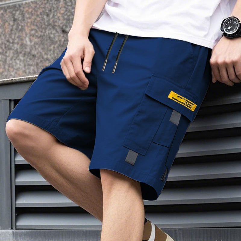 Männs casual cargoshorts med dragsko i midjan