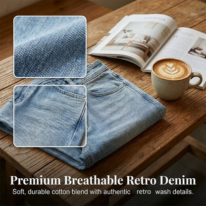 👖 50% RABATT ✨ | Högmidjade Raka Jeans – Förlänger Silhuetten & Retro Denim