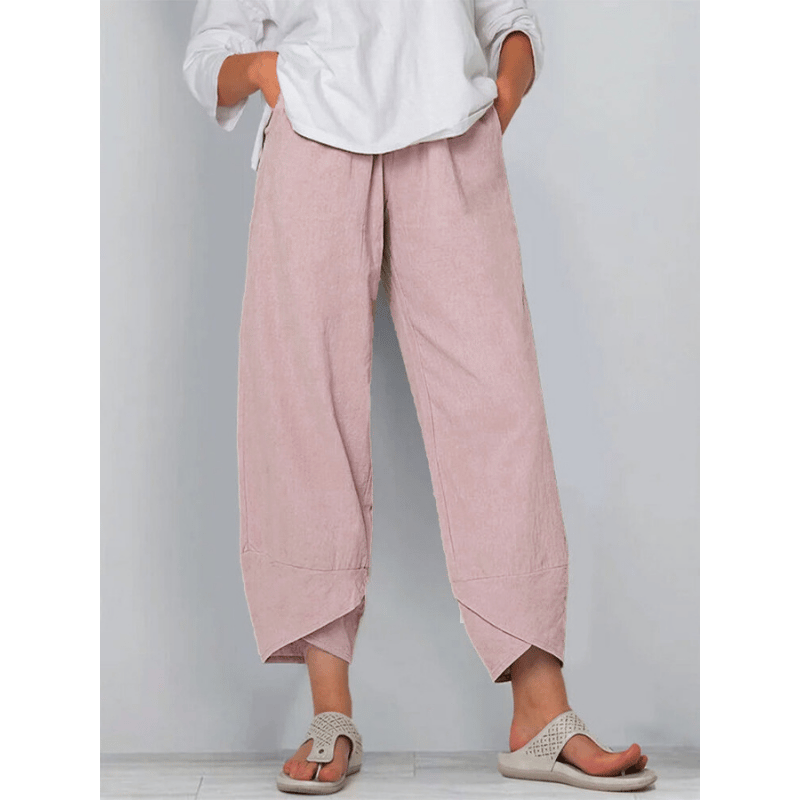 👖 60% RABATT ✨ | Asymmetriska Vintagebyxor – Elastisk Midja & Praktiska Fickor
