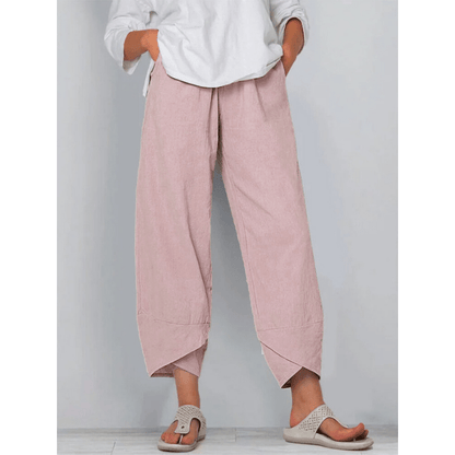 👖 60% RABATT ✨ | Asymmetriska Vintagebyxor – Elastisk Midja & Praktiska Fickor