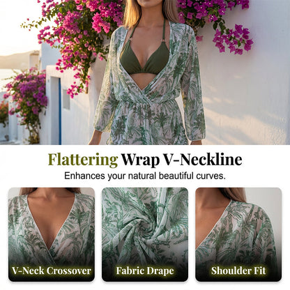 3-delat bikiniset med genomskinlig överde
