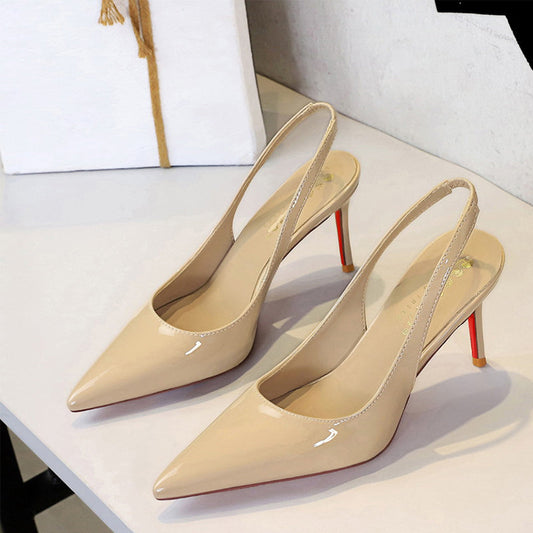 👠 50% RABATT! ✨ Slingback-stilettklackar i Lackläder med Spetsig Tå för Damer – Eleganta, Sexiga & Perfekt För Festliga Tillfällen 💃