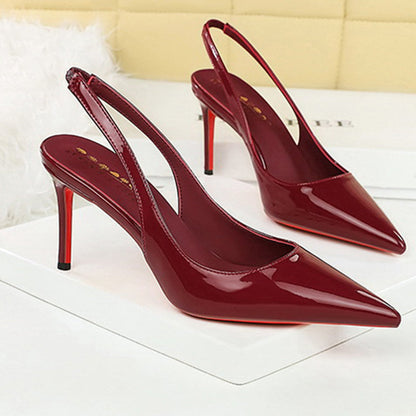 👠 50% RABATT! ✨ Slingback-stilettklackar i Lackläder med Spetsig Tå för Damer – Eleganta, Sexiga & Perfekt För Festliga Tillfällen 💃