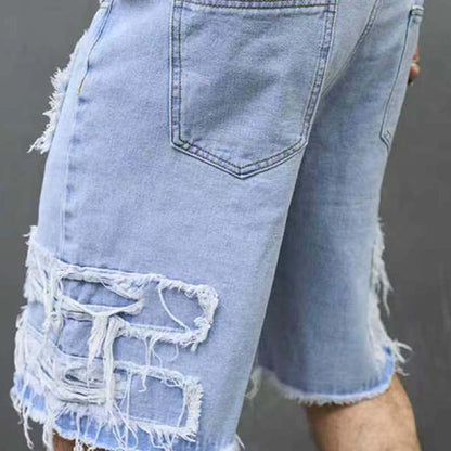 🔥 60% RABATT NU! 🩳 Rivna jeansshorts för herr – avslappnad streetstyle & skön komfort för sommaren ☀️🛹