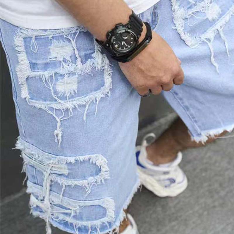 🔥 60% RABATT NU! 🩳 Rivna jeansshorts för herr – avslappnad streetstyle & skön komfort för sommaren ☀️🛹
