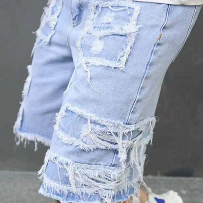 🔥 60% RABATT NU! 🩳 Rivna jeansshorts för herr – avslappnad streetstyle & skön komfort för sommaren ☀️🛹
