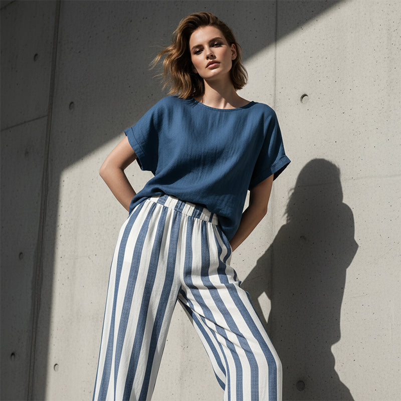 🌸Vårens nyheter & 50 % rabatt❤️‍🔥Elegant tvådelat loungeset i bohemisk stil för kvinno