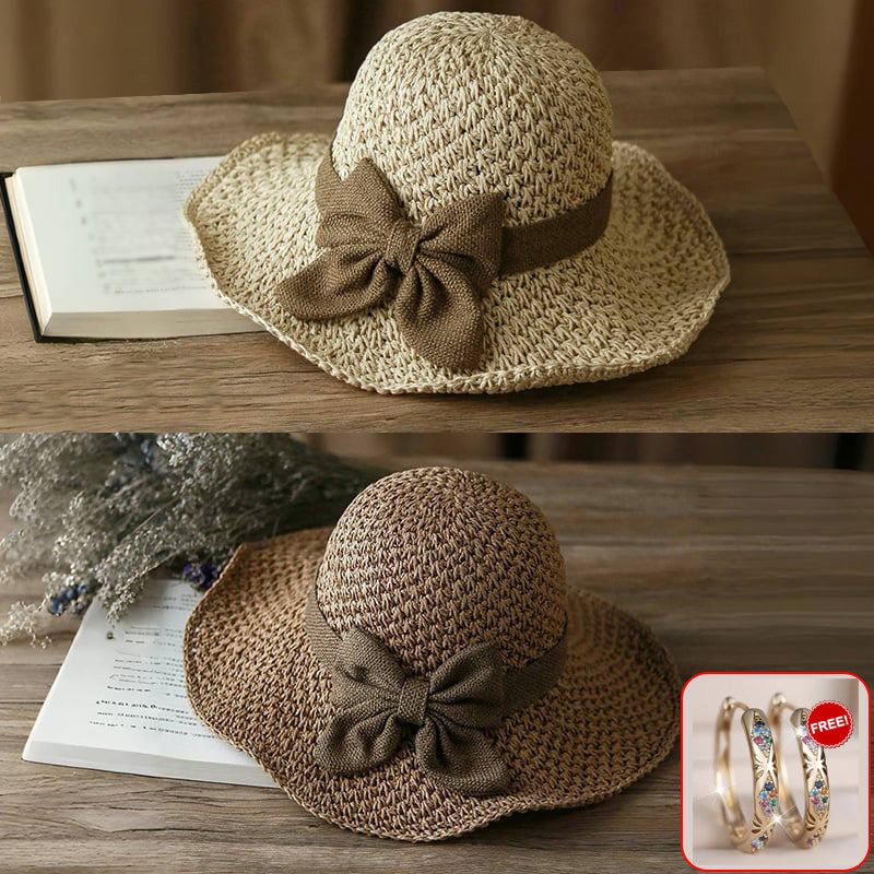🎀 50% RABATT 👒 | Stråhatt med Retrobåge – Hopfällbar & Andningsbar för Sommaren
