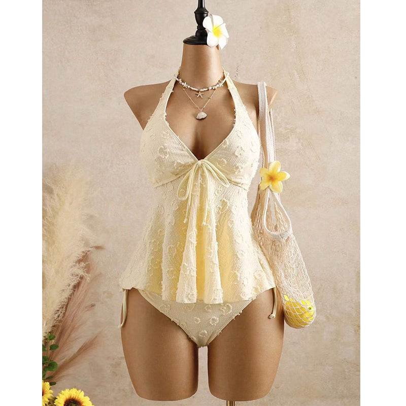 Tankini-set med peplum och halterneck för dame