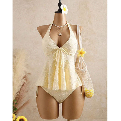 Tankini-set med peplum och halterneck för dame