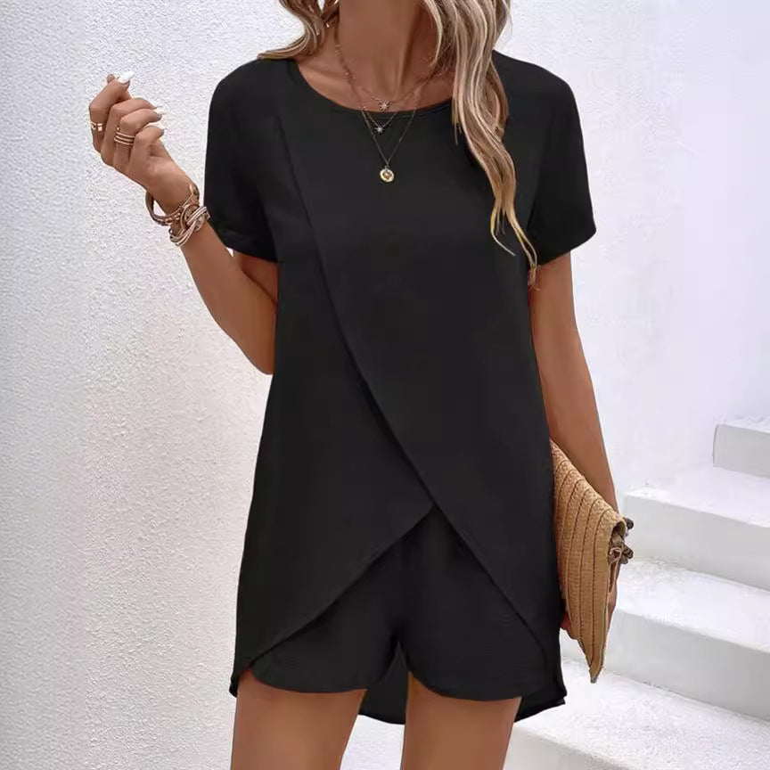 🌿✨ 61% rabatt 💥 Trendigt damset med topp & shorts 👗 enfärgat, lätt tyg & perfekt för svensk sommar ☀️