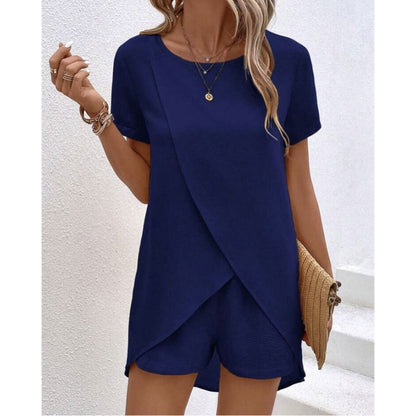 🌿✨ 61% rabatt 💥 Trendigt damset med topp & shorts 👗 enfärgat, lätt tyg & perfekt för svensk sommar ☀️