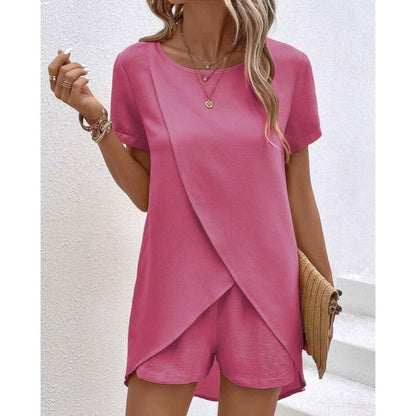 🌿✨ 61% rabatt 💥 Trendigt damset med topp & shorts 👗 enfärgat, lätt tyg & perfekt för svensk sommar ☀️