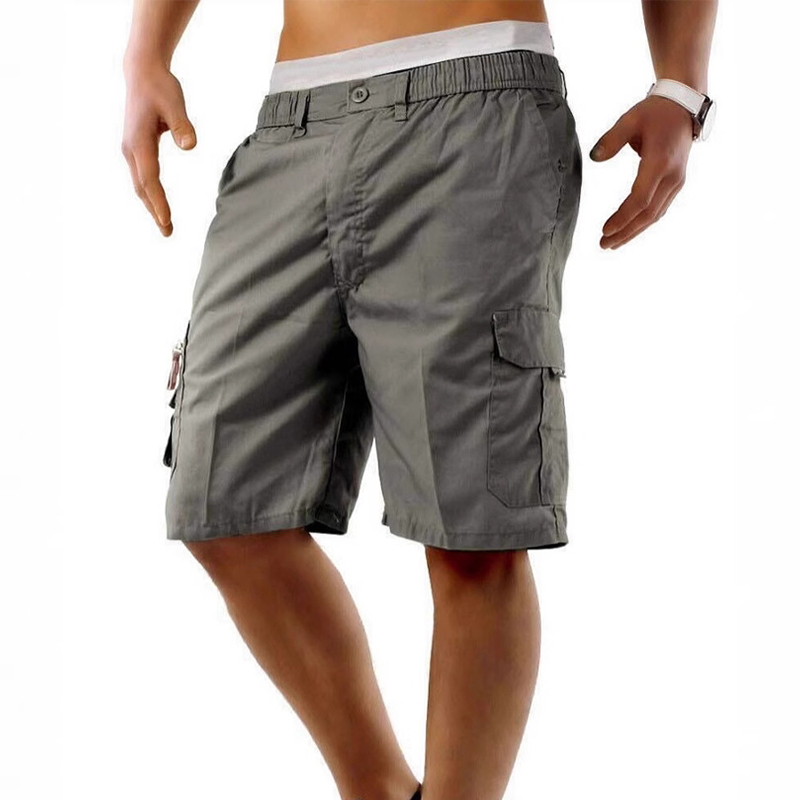 Casual-cargoshorts för män med resår i midjan