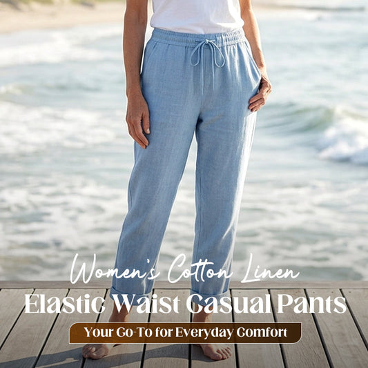 👖 50 % RABATT NU! ⚡ Avslappnade byxor i bomull och linne för kvinnor – hudvänliga, andas, lös passform och en design som passar till allt i vardagen ☁️