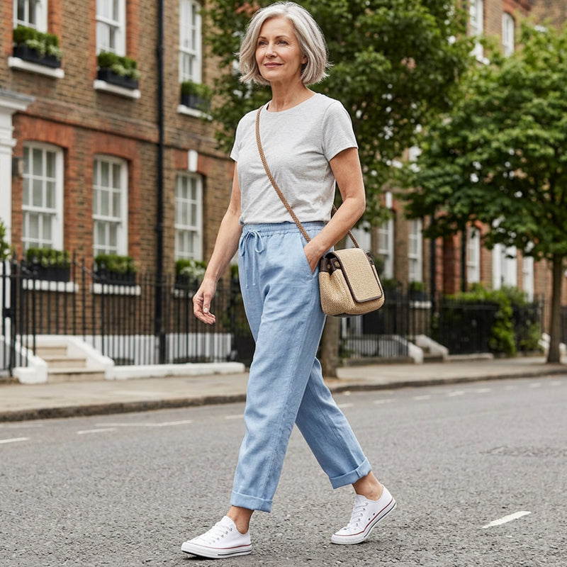 👖 50 % RABATT NU! ⚡ Avslappnade byxor i bomull och linne för kvinnor – hudvänliga, andas, lös passform och en design som passar till allt i vardagen ☁️