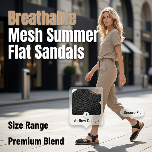 Sandaler i ventilerande mesh med ankelrem