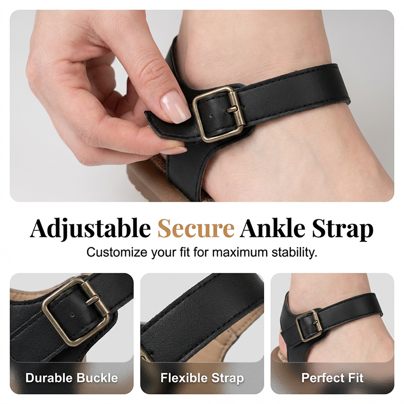 Sandaler i ventilerande mesh med ankelrem