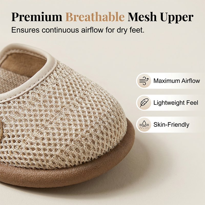Sandaler i ventilerande mesh med ankelrem