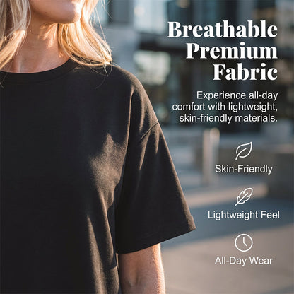 ✨ Nyhet! Modern T-shirtklänning i lager-på-lager-stil med spets – elegant utan ansträngning! ✨
