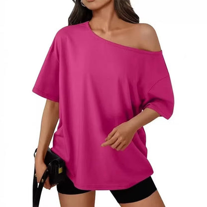 Oversized T-shirt med bar axel för damer