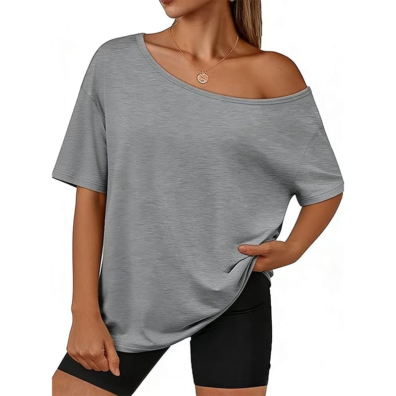Oversized T-shirt med bar axel för damer