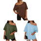 Oversized T-shirt med bar axel för damer